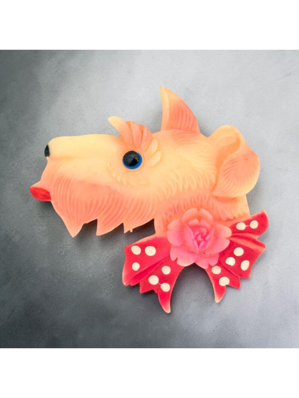 Vintage Occupied Japan Westie Scottie/Terrier Detailed Celluloid Brooch/Pin